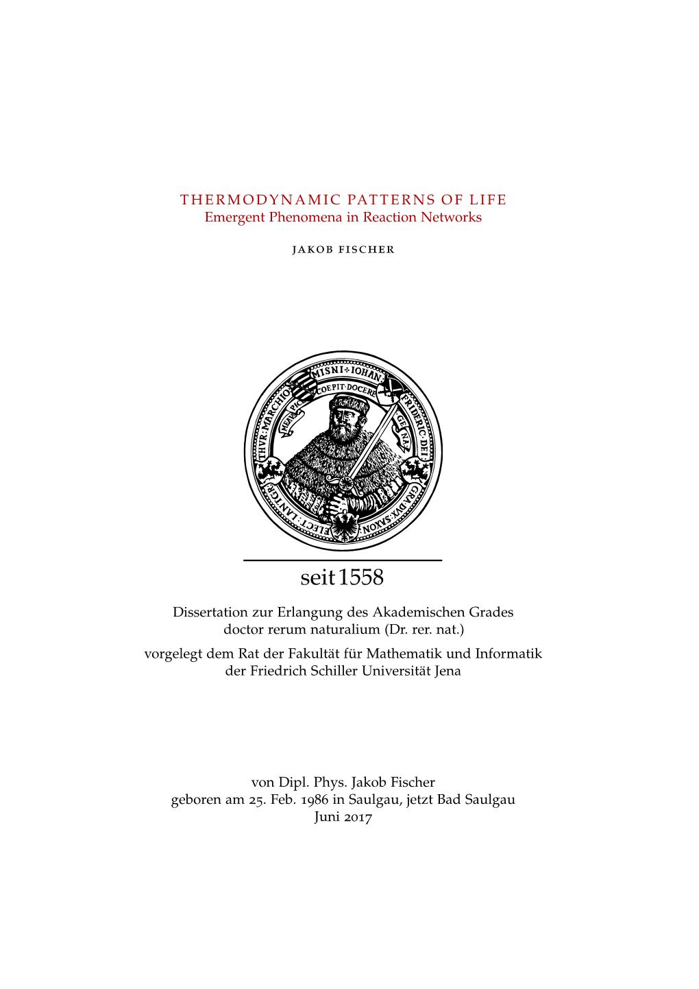 Thermodynamic Patterns of Life: Emergent Phenomena in Reaction