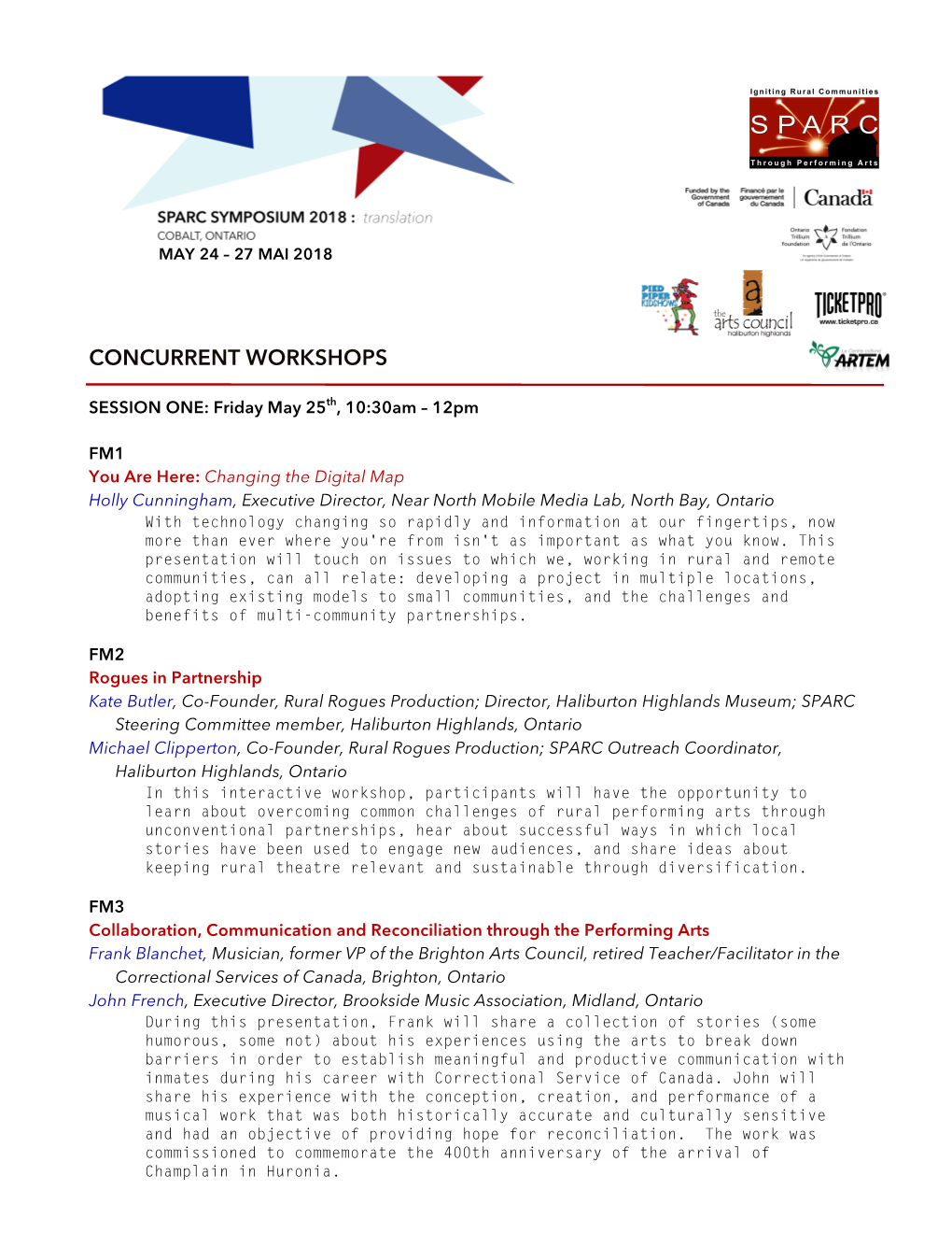 Concurrent Workshops