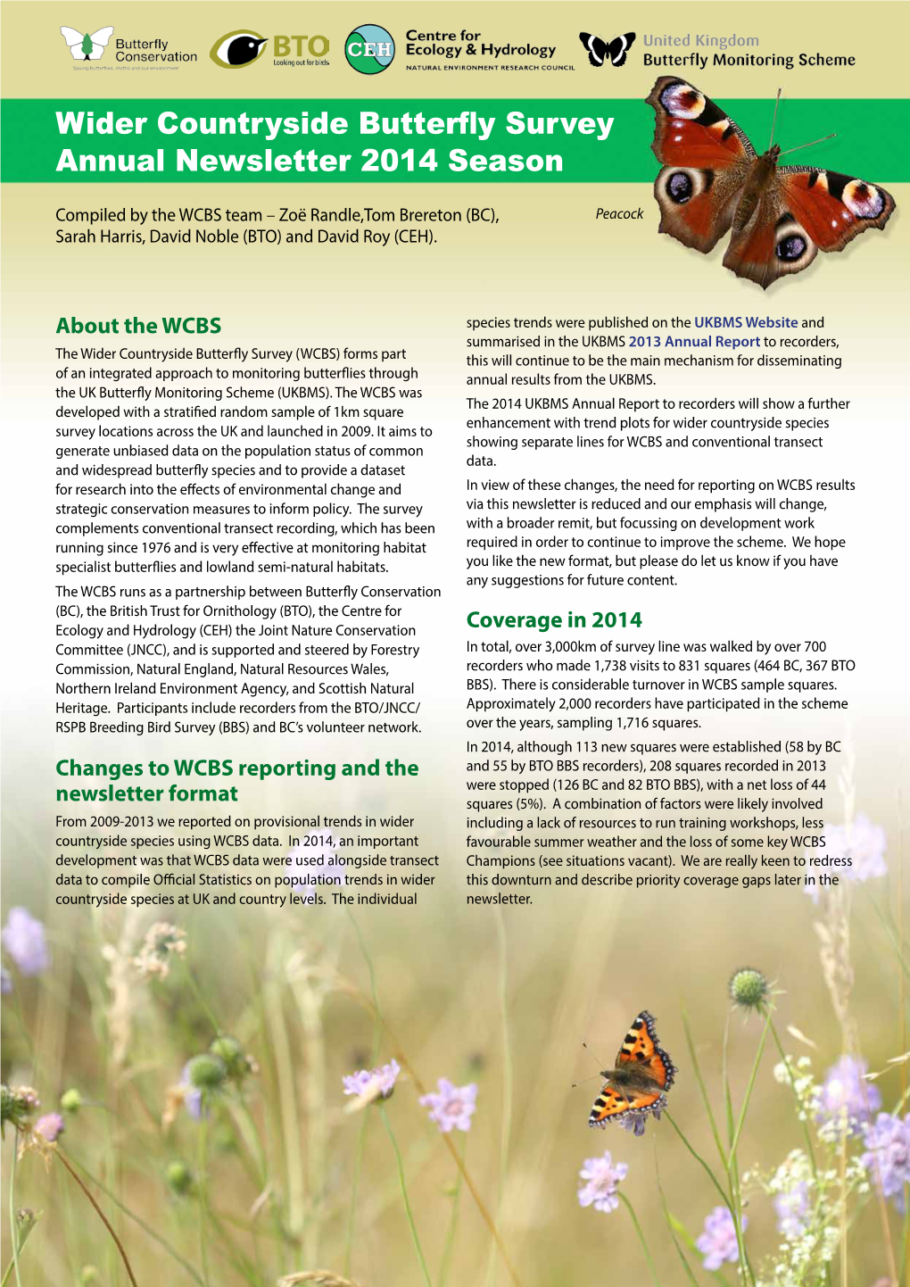 Wider Countryside Butterfly Survey Annual Newsletter 2014 Season