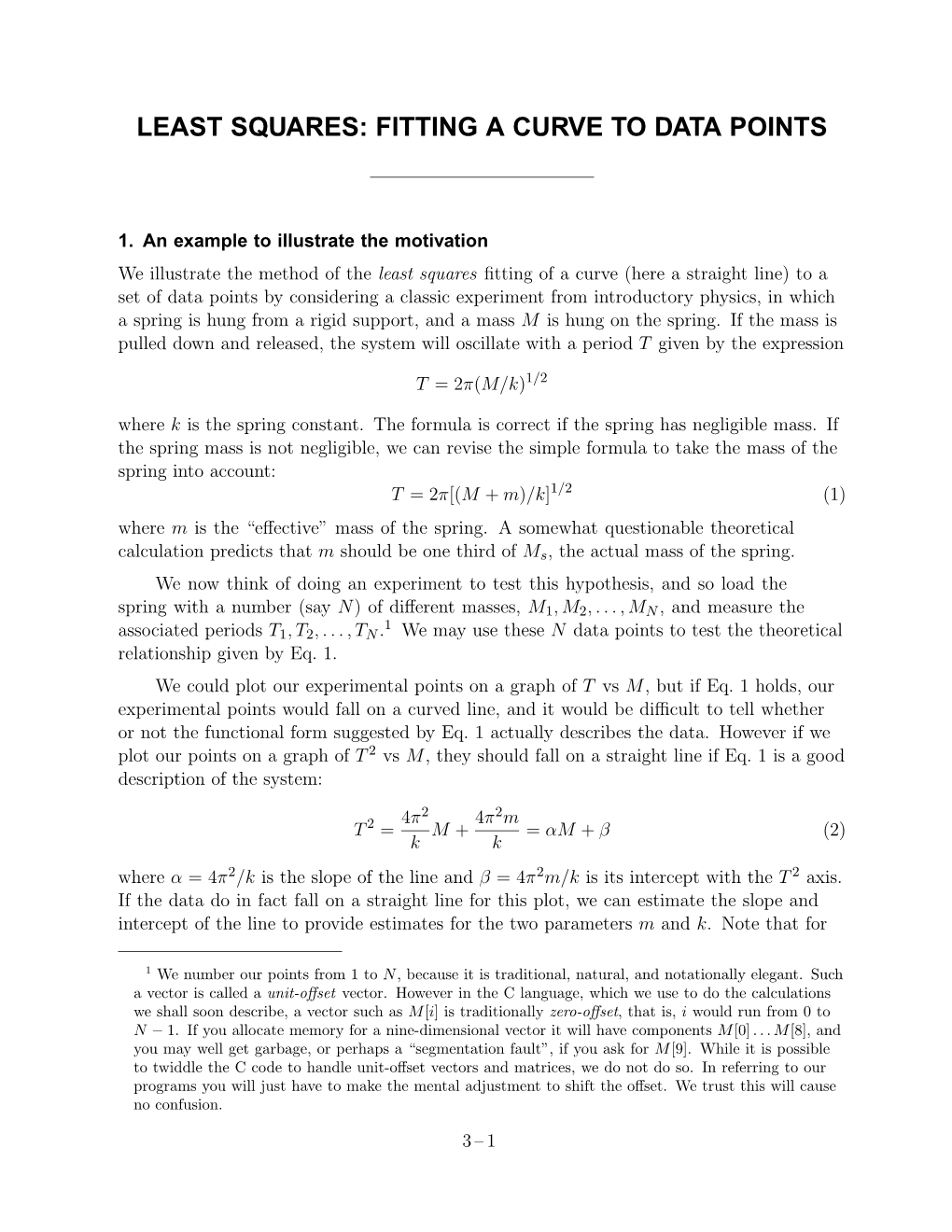 Least Squares: Fitting a Curve to Data Points