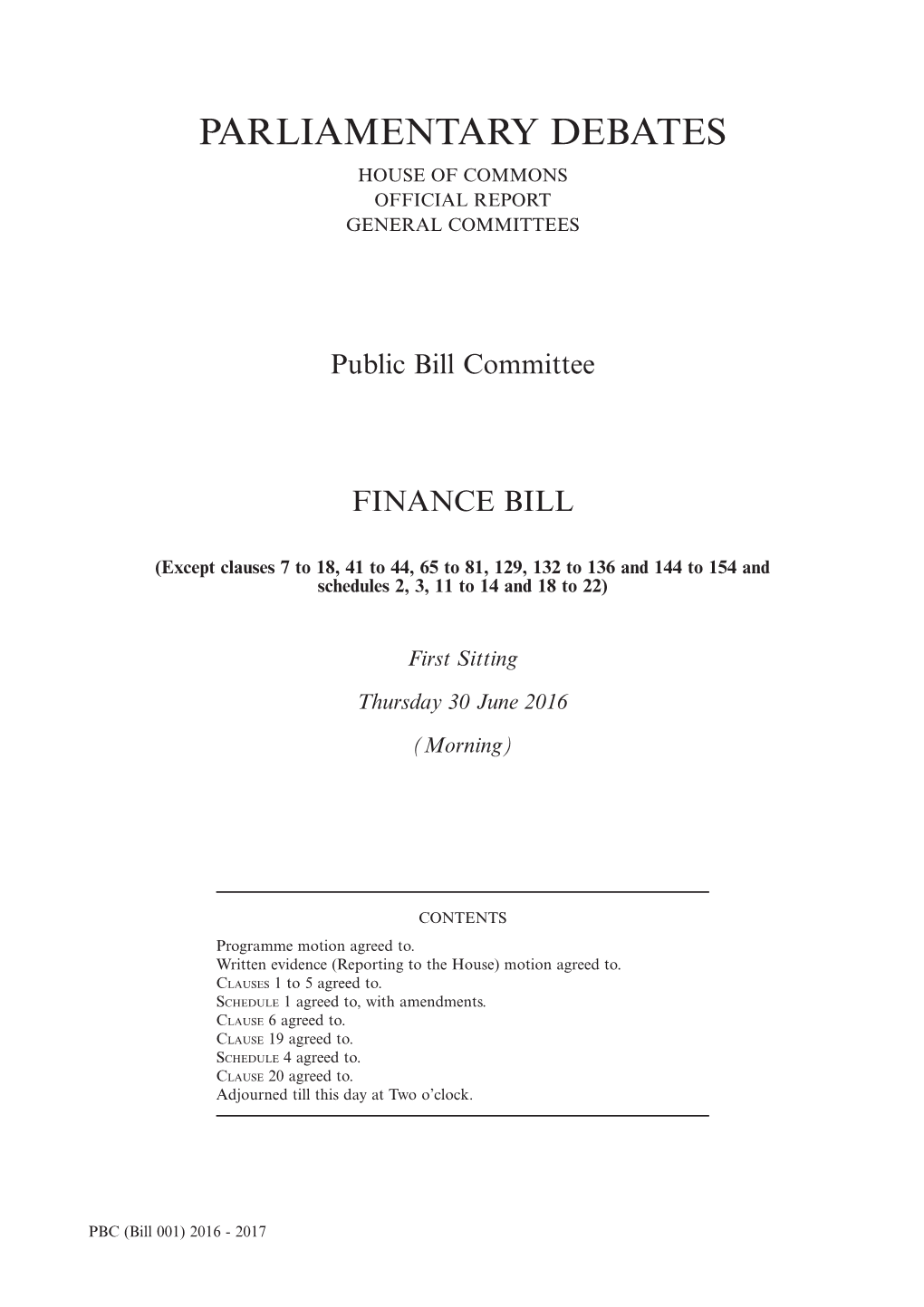 Parliamentary Debates House of Commons Official Report General Committees