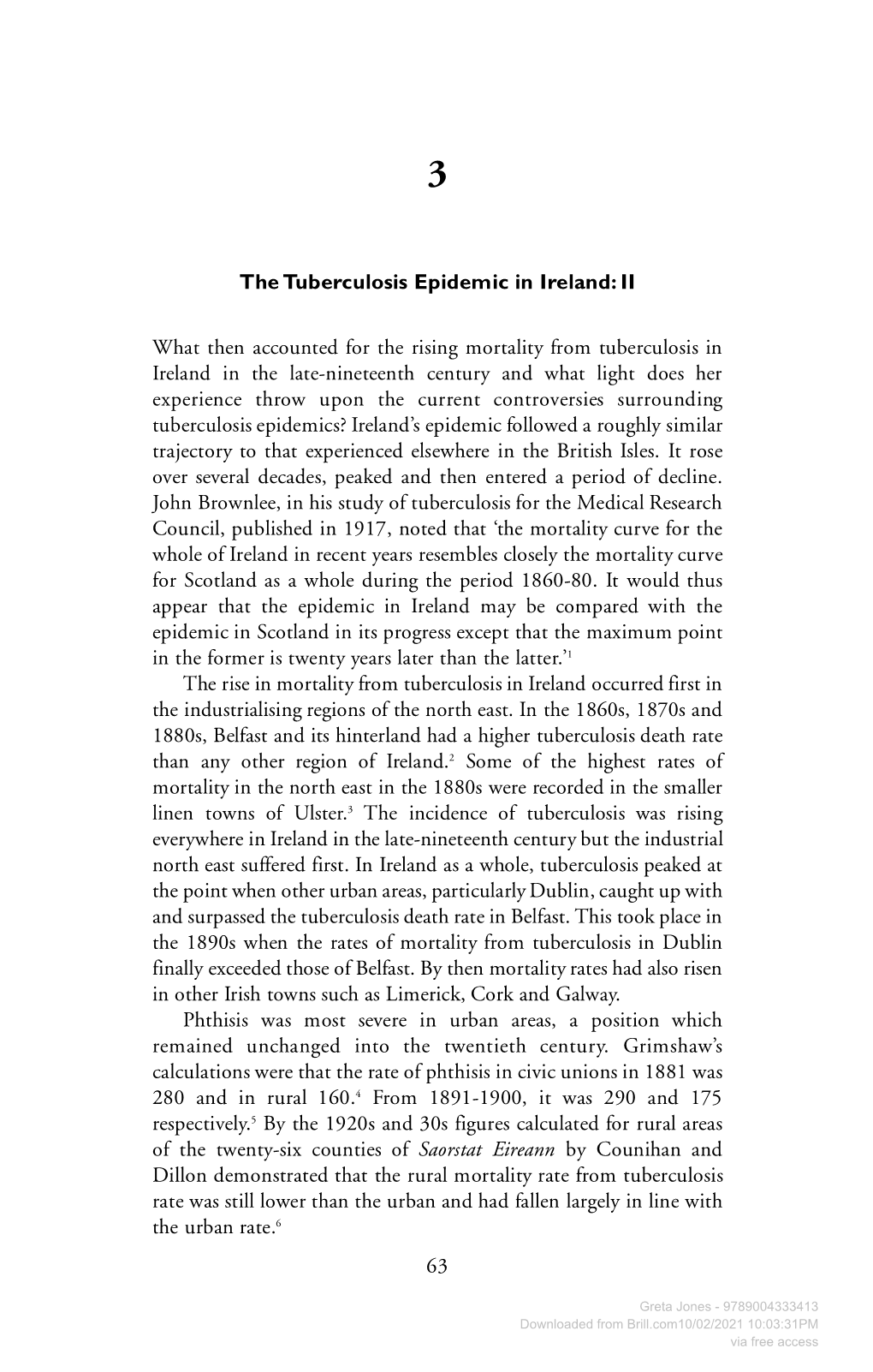 The Tuberculosis Epidemic in Ireland:II