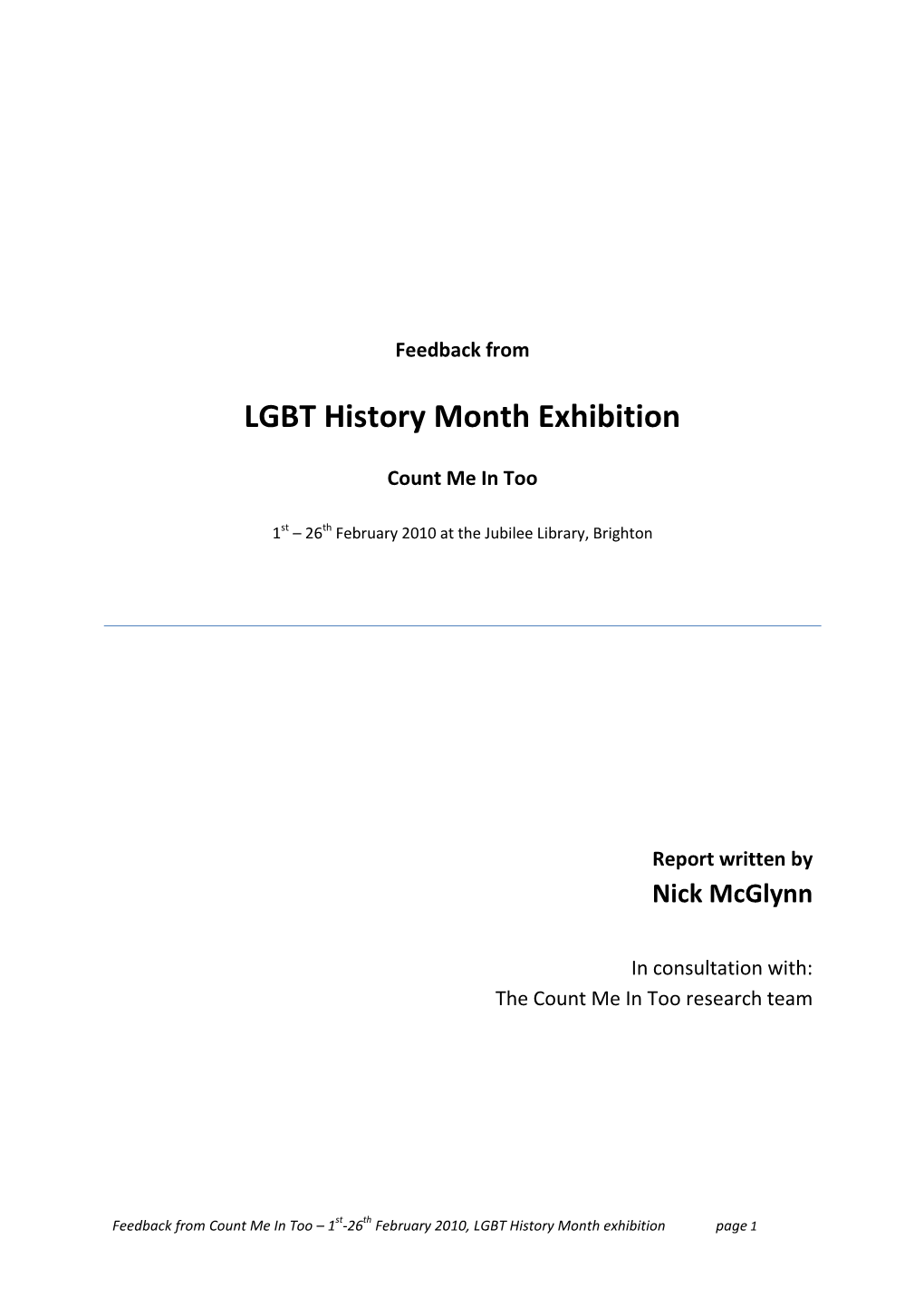 LGBT History Month Exhibition