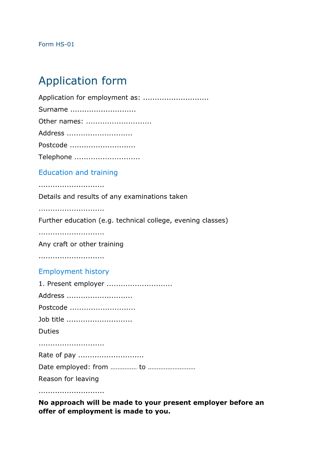 Application Form