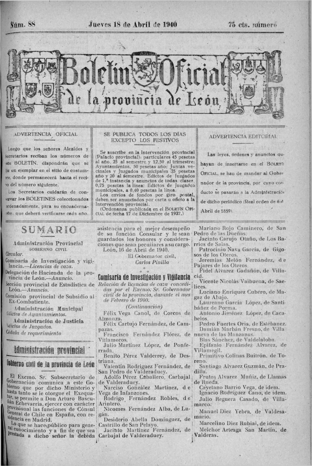 Werao Cíiííi De La Prorma De León | Valentín Rodríguez Fernández, De Santiago Aivarez Guzmán, De Pra- I San Pedro De Valderaduey