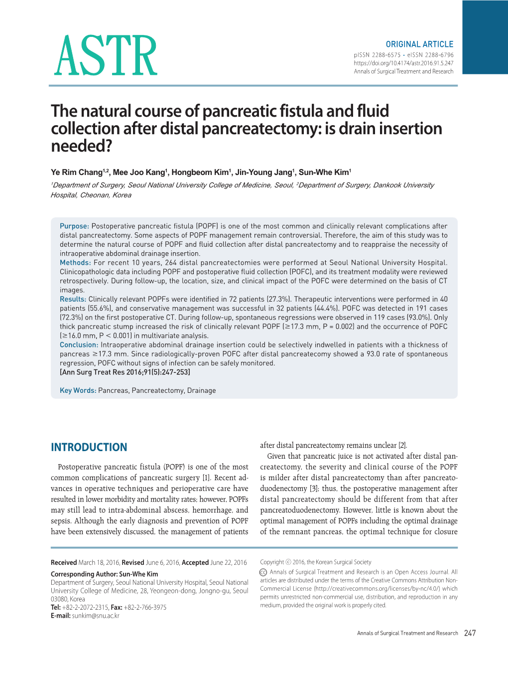 The Natural Course of Pancreatic Fistula and Fluid Collection After Distal Pancreatectomy: Is Drain Insertion Needed?