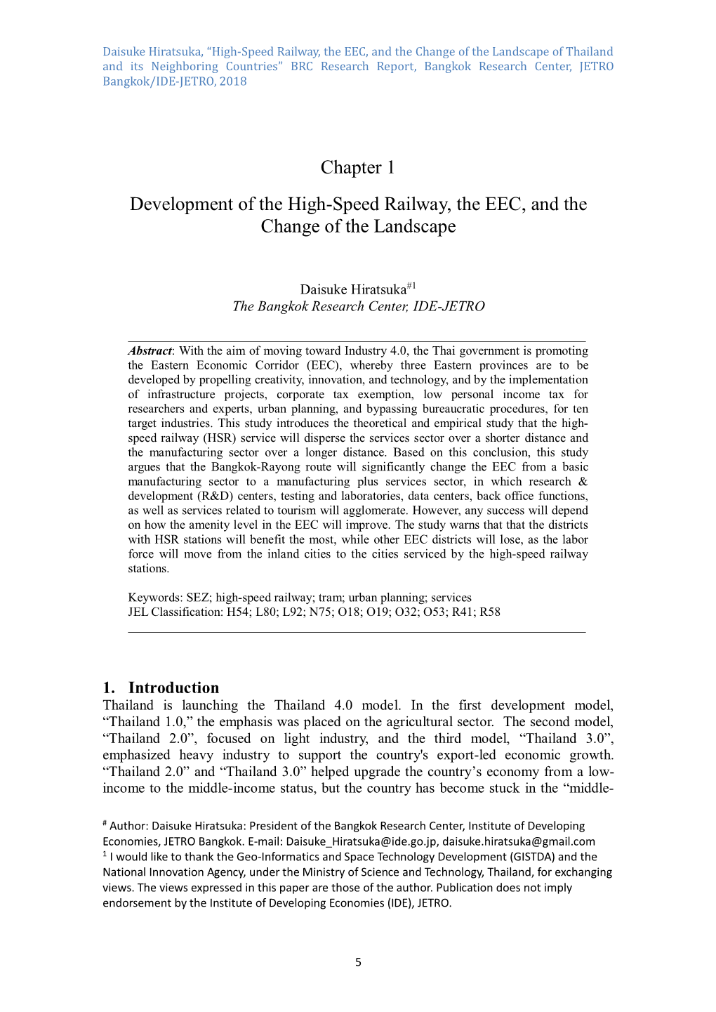 Development of the High-Speed Railway, the EEC, and the Change of the Landscape