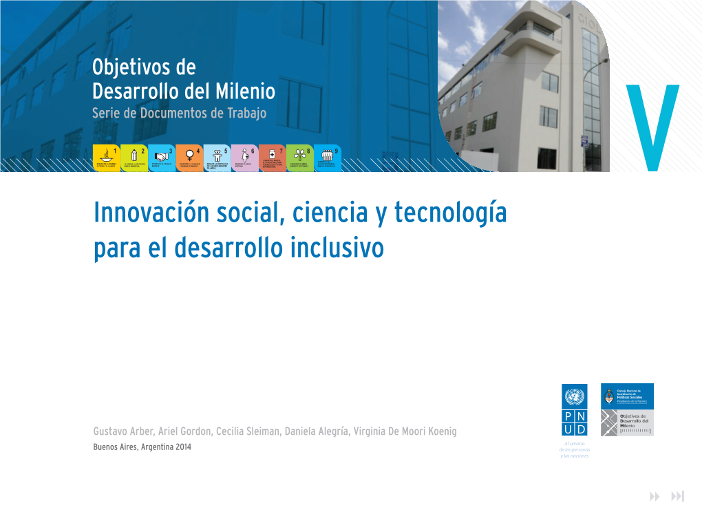 Innovación Social, Ciencia Y Tecnología Para El Desarrollo Inclusivo