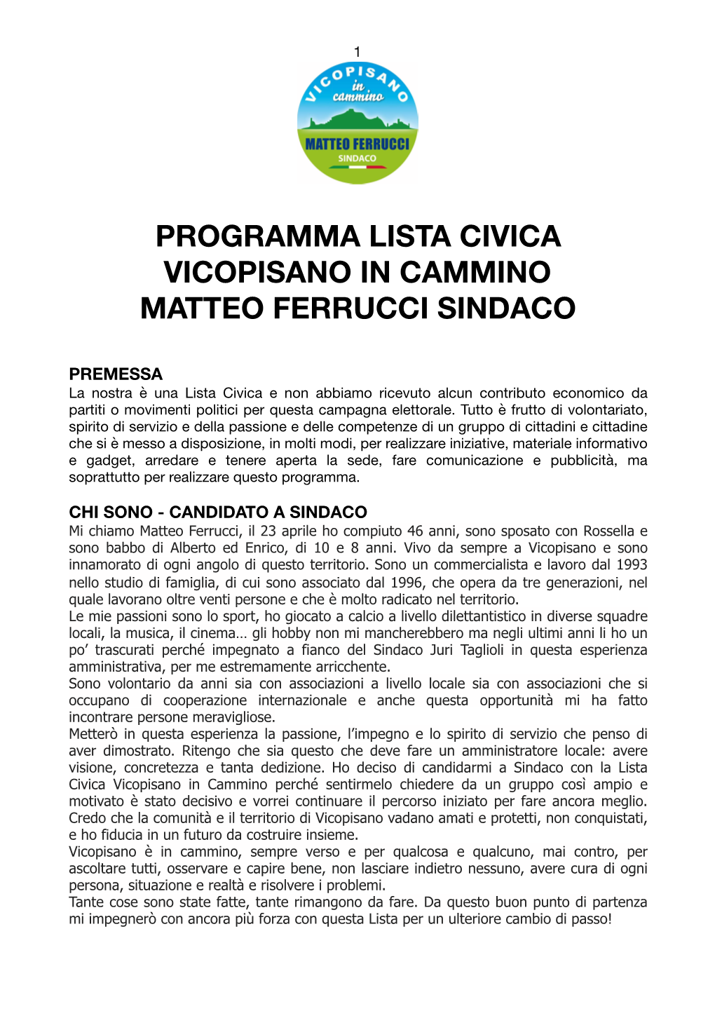 Bozza Programma