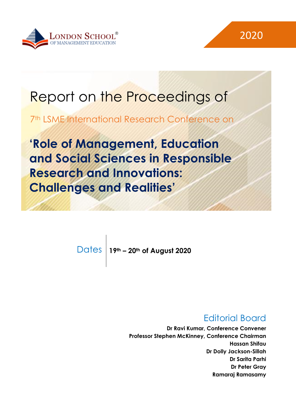 Report on the Proceedings Of