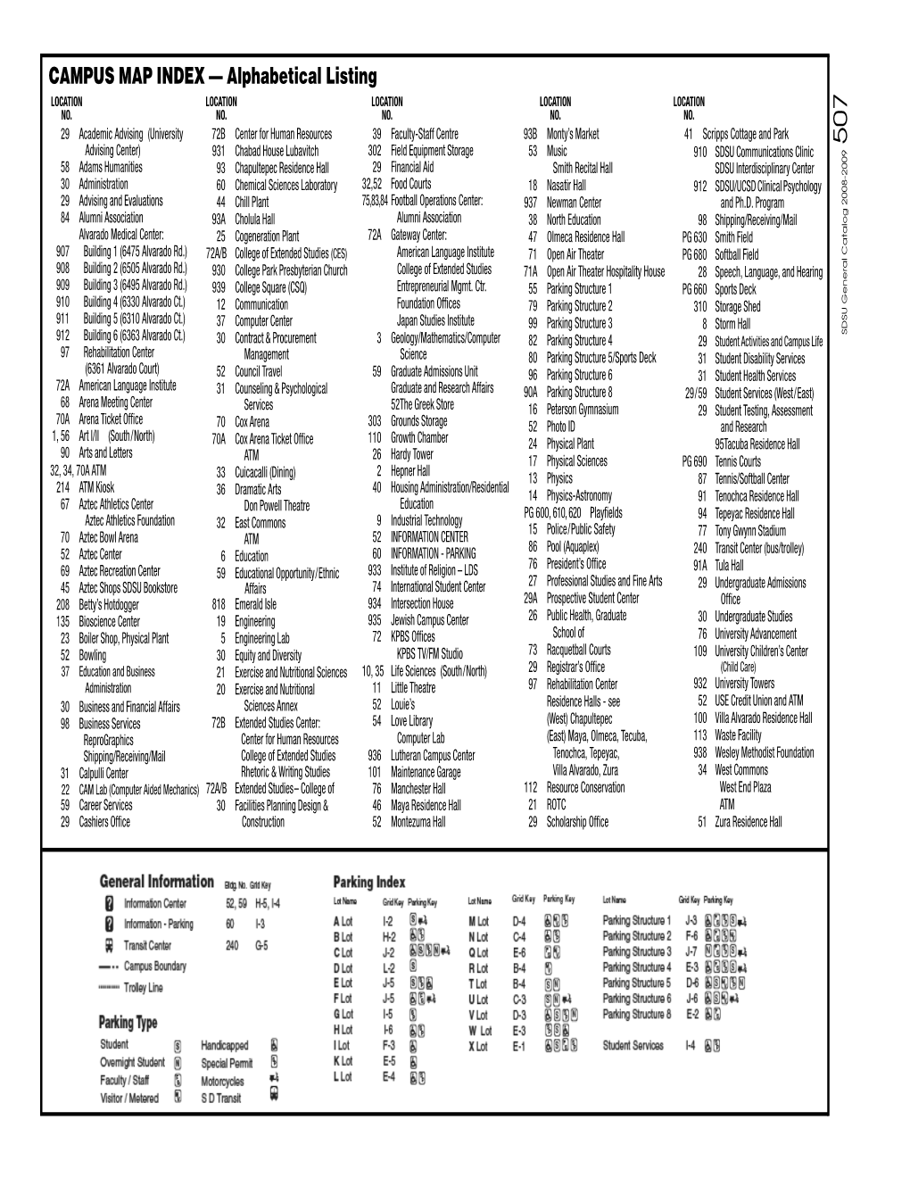 CAMPUS MAP INDEX — Alphabetical Listing LOCATION LOCATION LOCATION LOCATION LOCATION NO