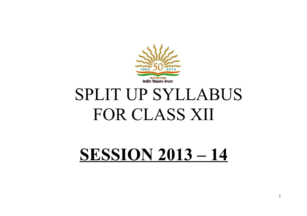 Split up Syllabus