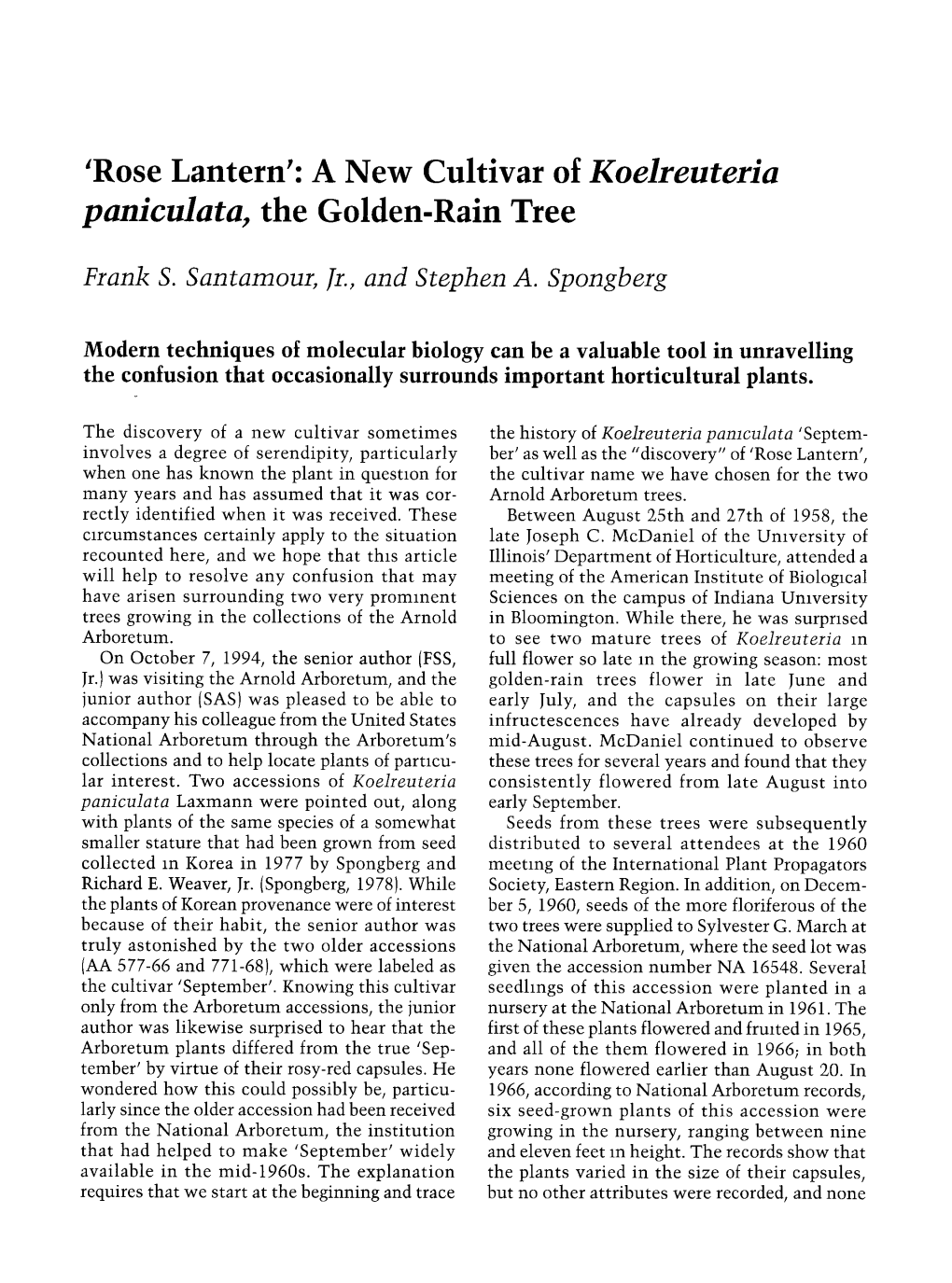 'Rose Lantern': a New Cultivar of Koelreuteria Paniculata, the Golden-Rain Tree