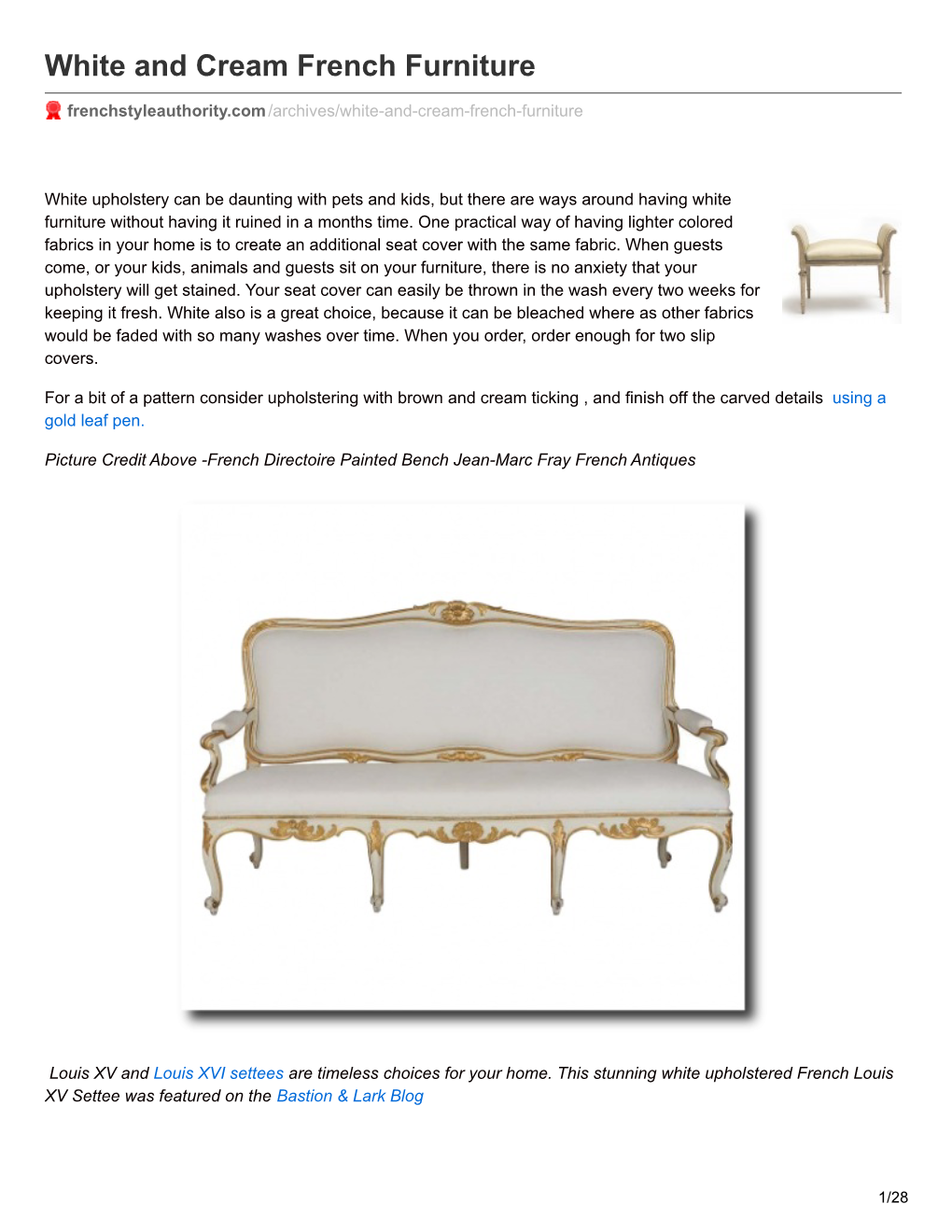 White and Cream French Furniture