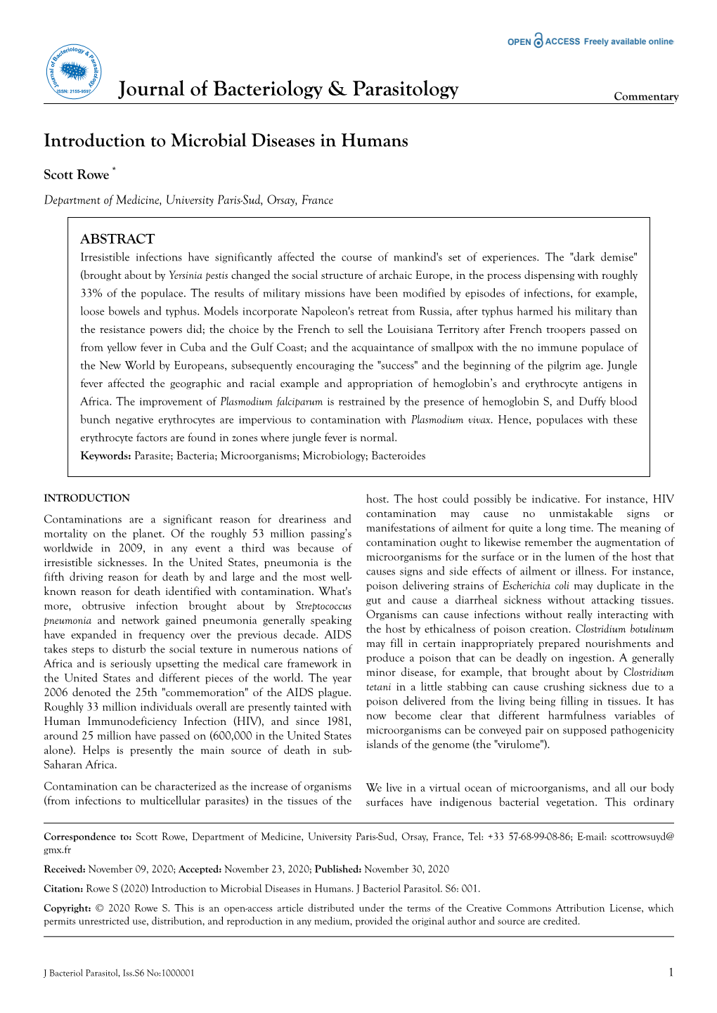 Introduction to Microbial Diseases in Humans