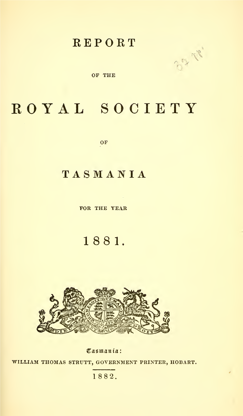 Papers and Proceedings of the Royal Society of Tasmania
