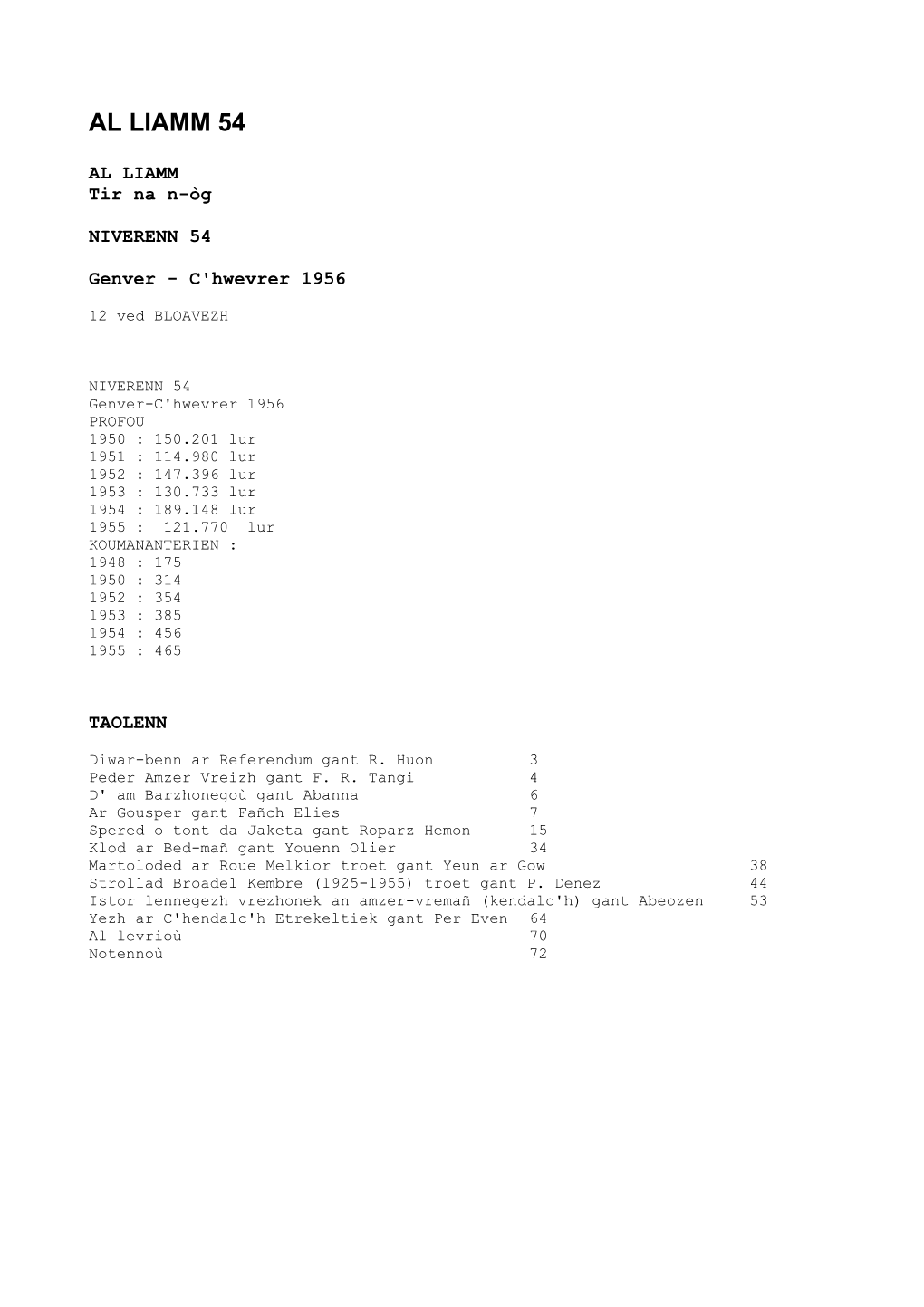 Al Liamm 1956 Niv 54-59