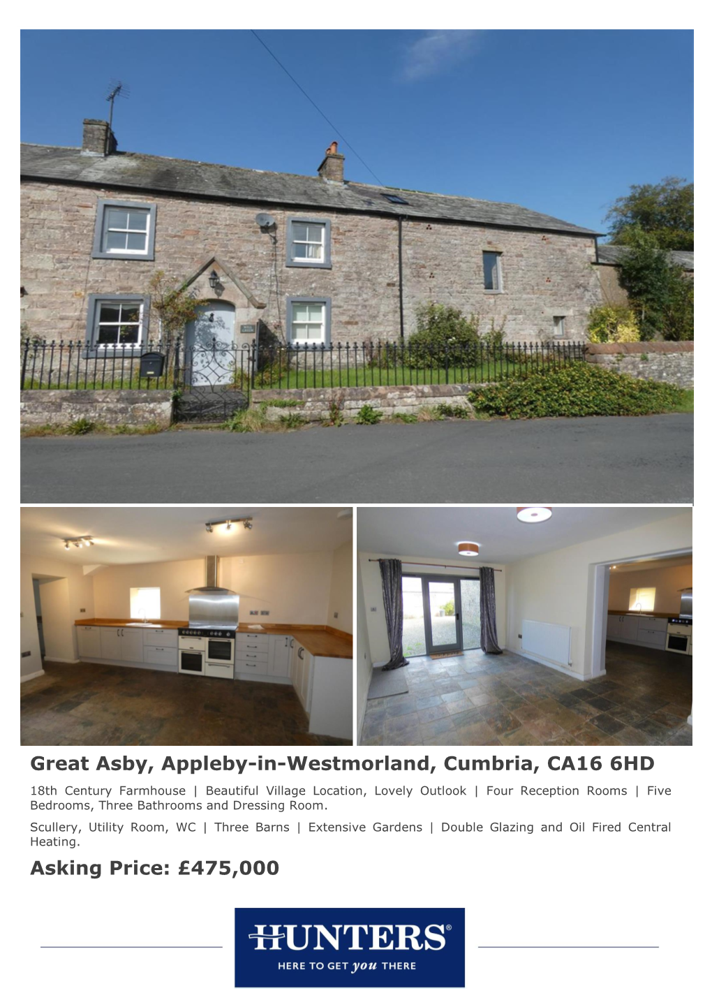 Great Asby, Appleby-In-Westmorland, Cumbria, CA16 6HD Asking Price