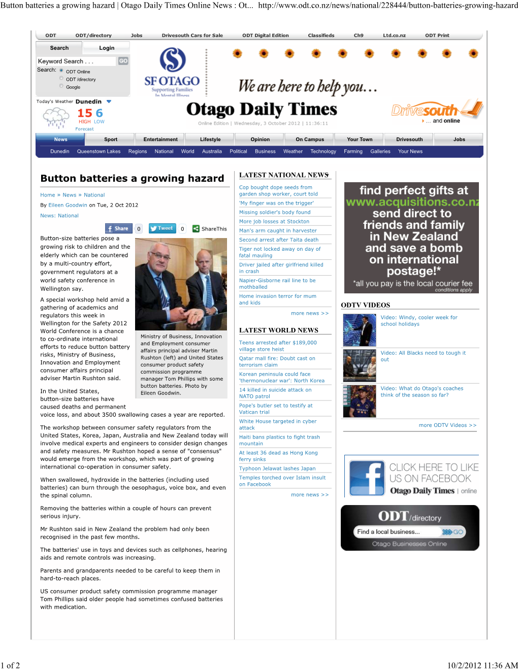 Otago Daily Times Online News : Ot