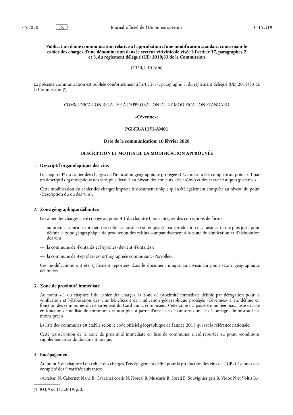 Publication D'une Communication Relative À L'approbation D'une