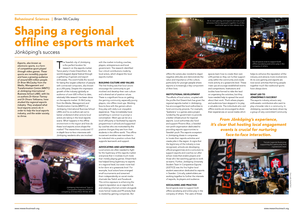 Shaping a Regional Offline Esports Market Jönköping’S Success