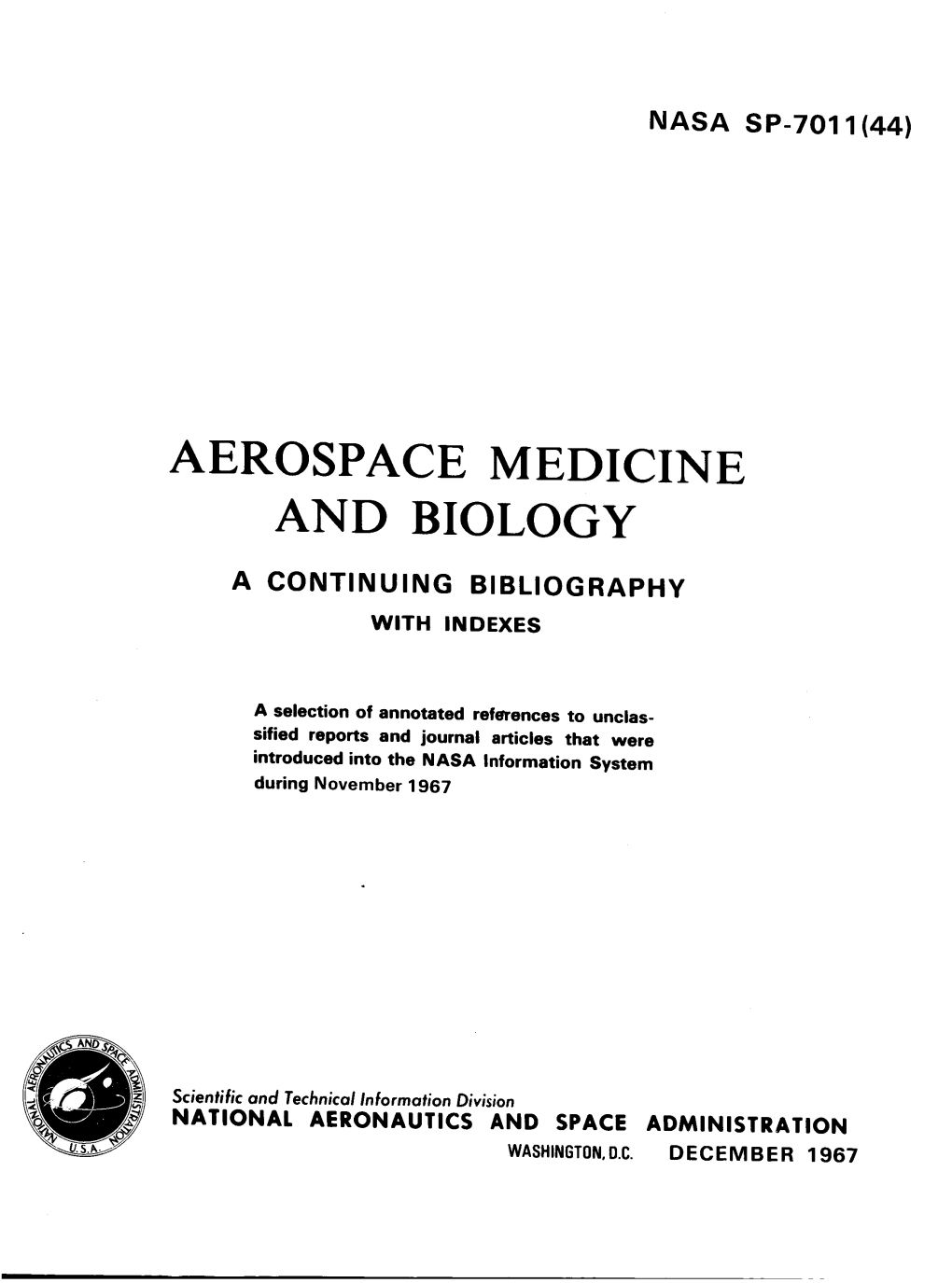 Aerospace Medicine and Biology