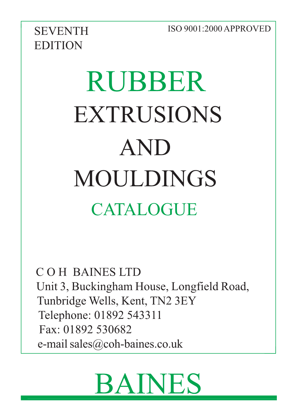 Rubber Extrusions and Mouldings Catalogue