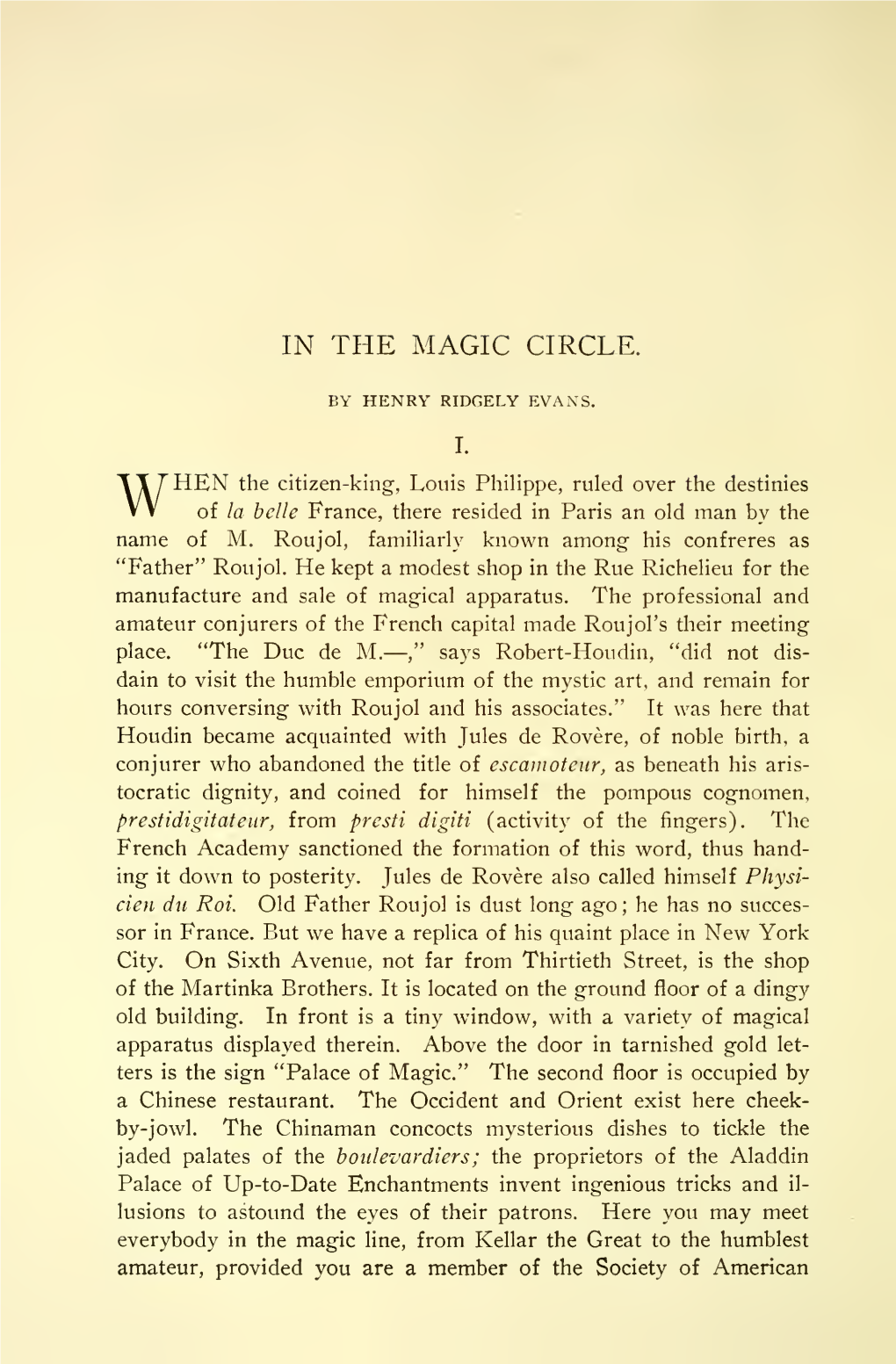 In the Magic Circle