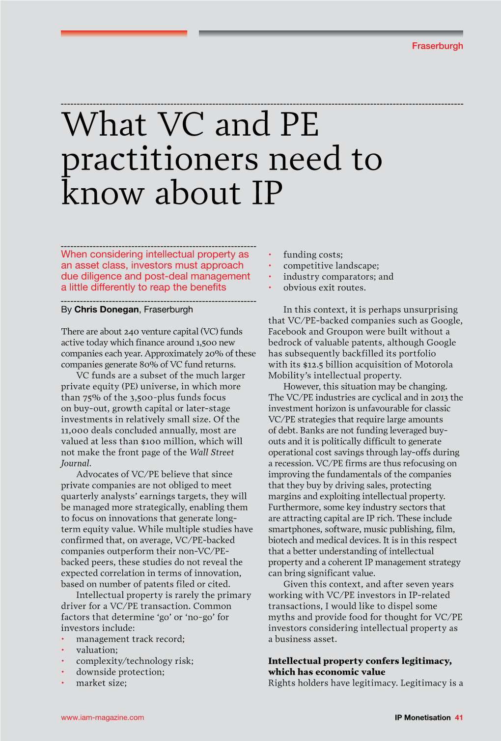 What VC and PE Practitioners Need to Know About IP