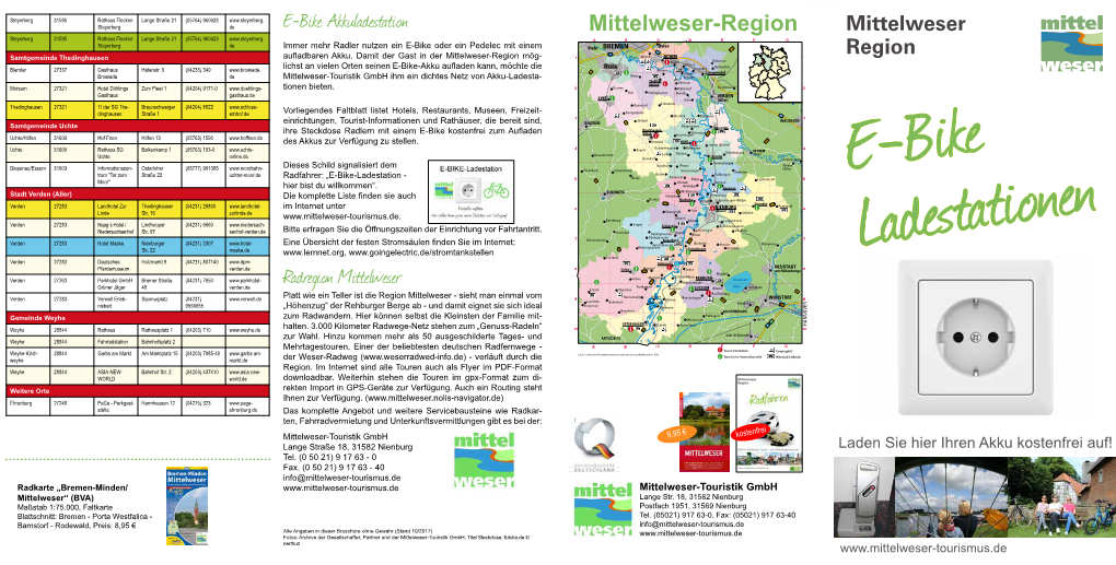 E-Bike Akkuladestation Mittelweser-Region Mittelweser Steyerberg 31595 Rathaus Flecken Lange Straße 21 (05764) 960623