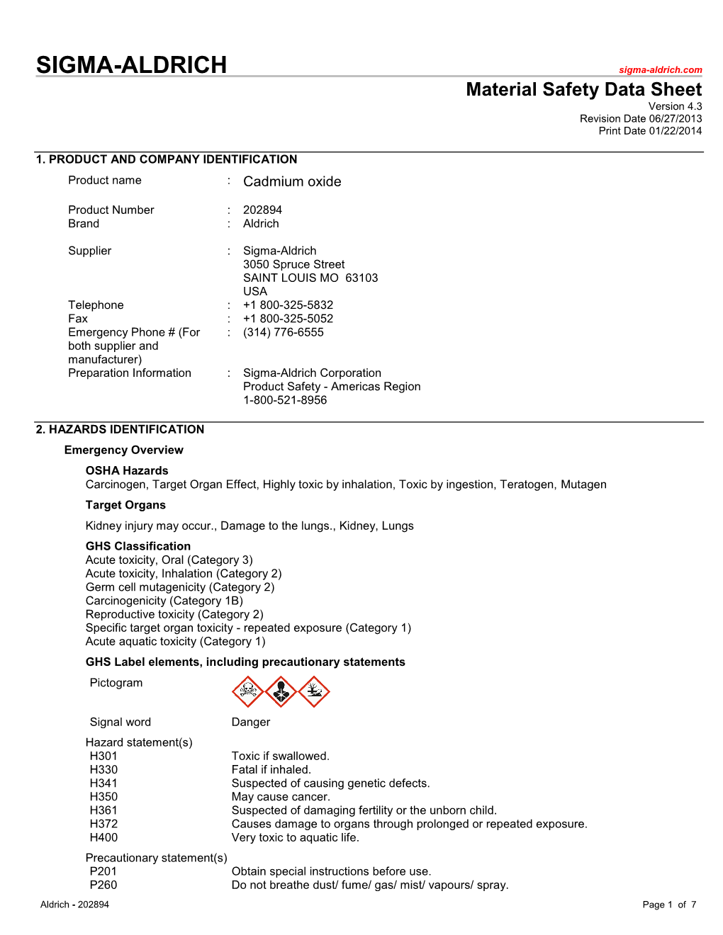 Cadmium Oxide