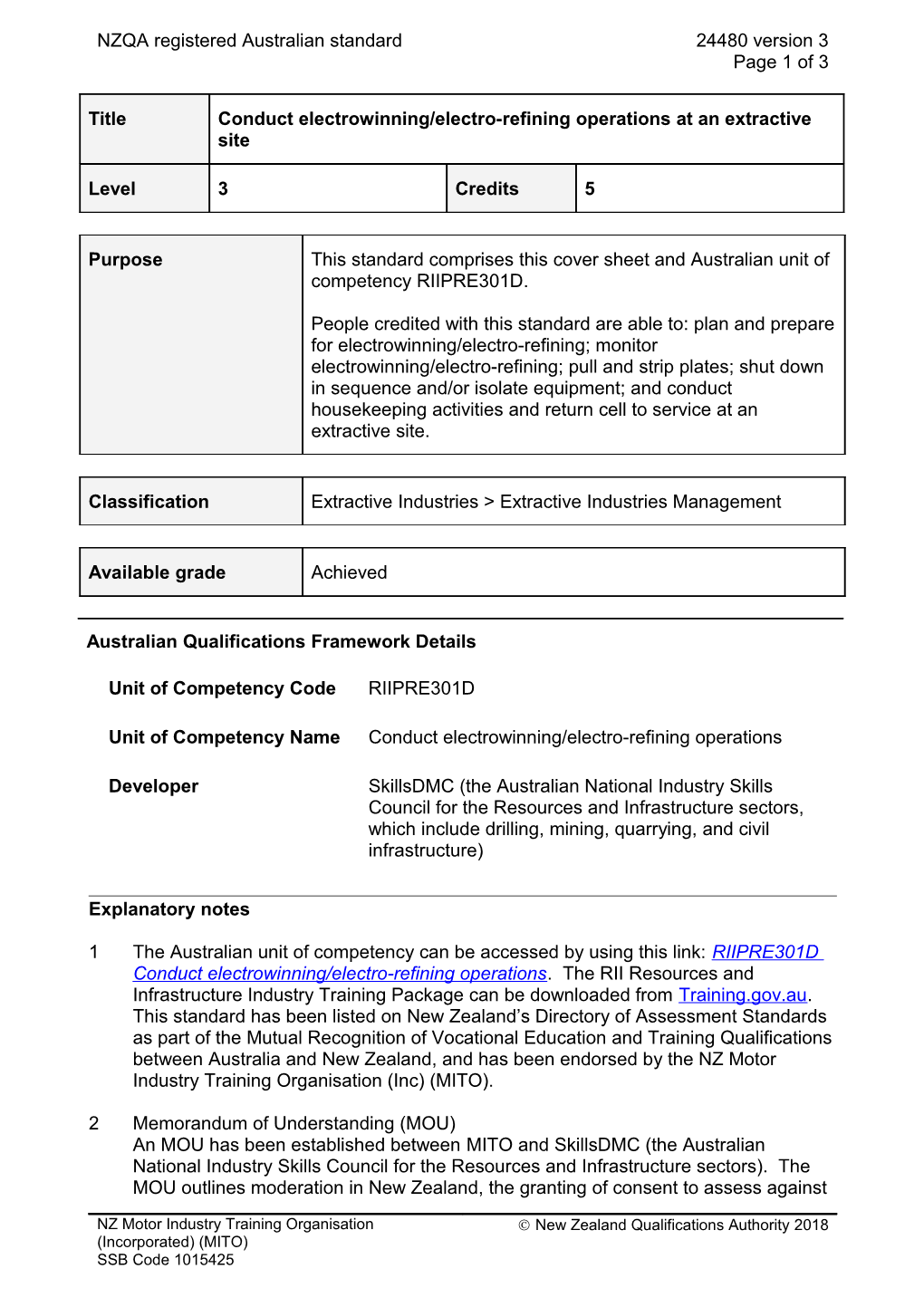 24480 Conduct Electrowinning/Electro-Refining Operations at an Extractive Site