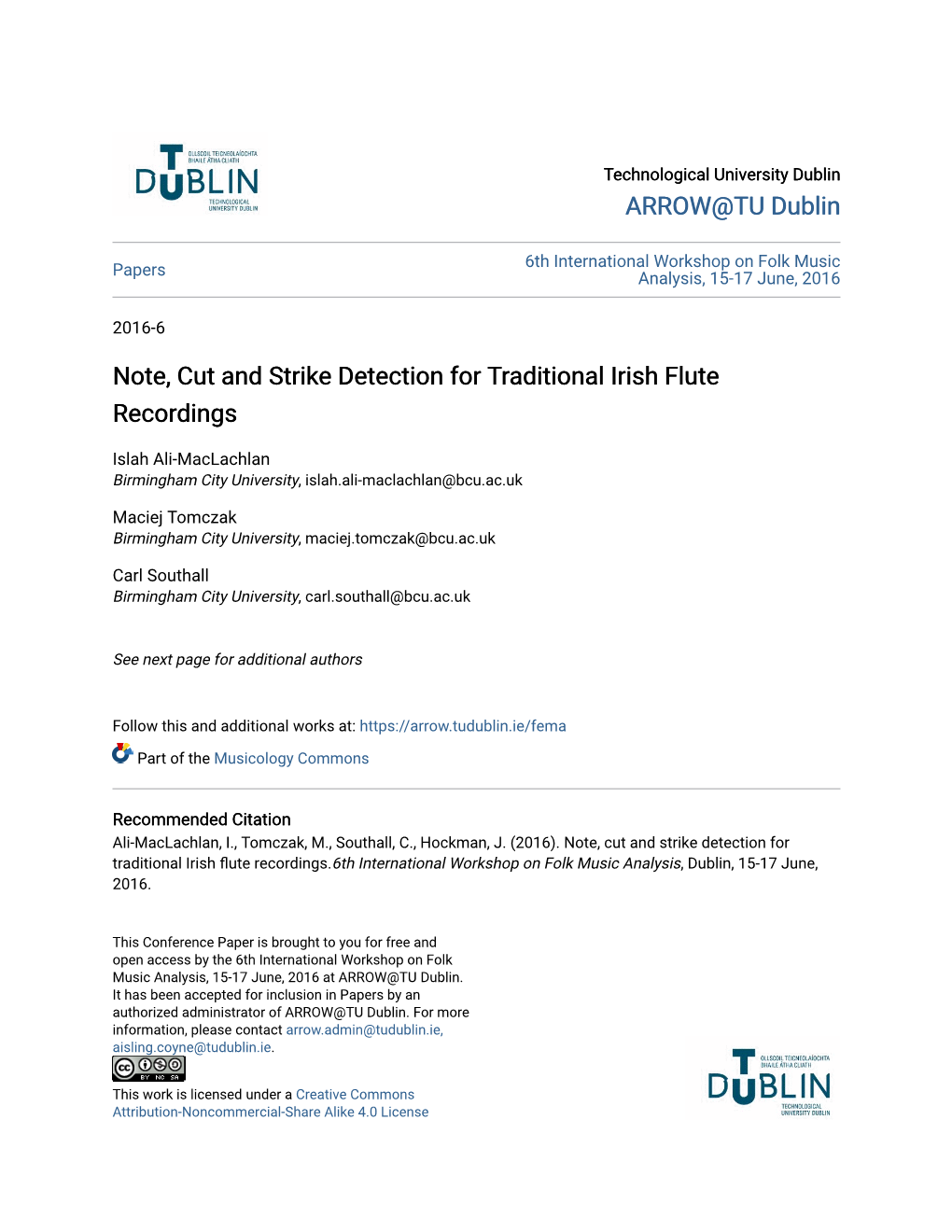 Note, Cut and Strike Detection for Traditional Irish Flute Recordings