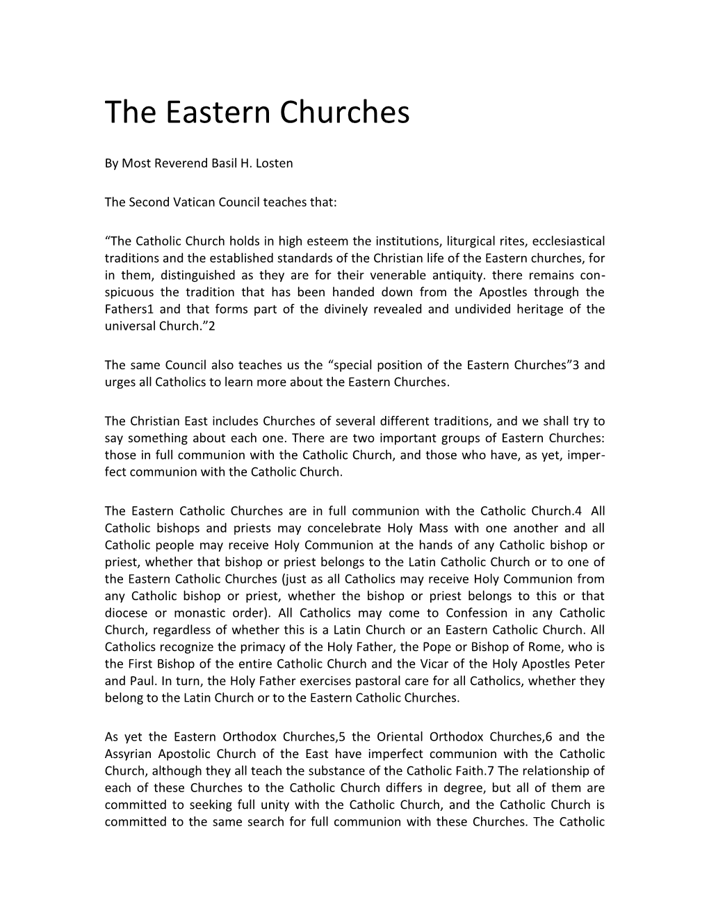 The Eastern Churches