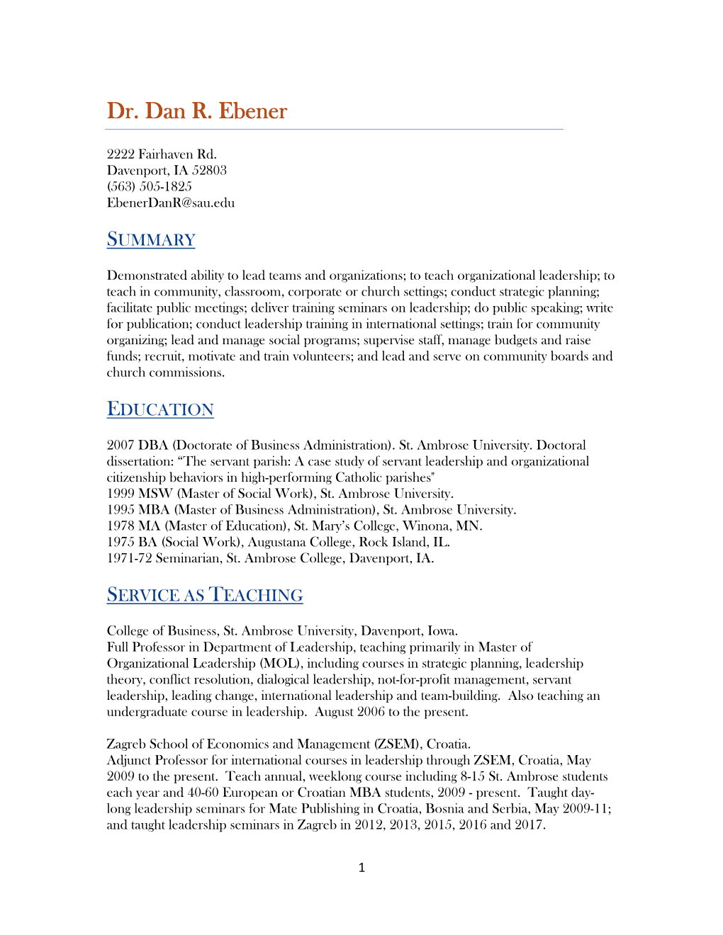 Dan Ebener CV (Pdf)