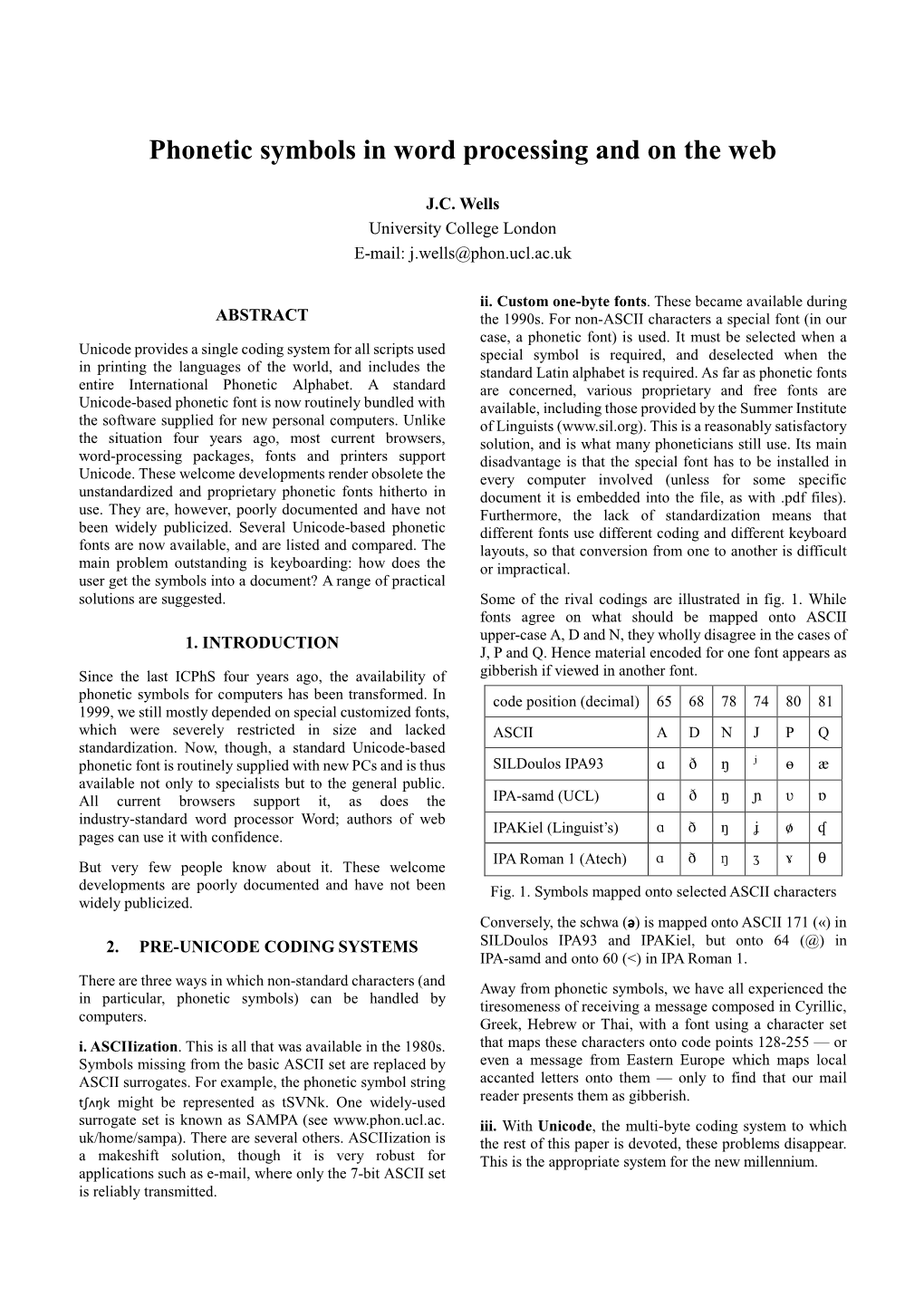 Phonetic Symbols in Word Processing and on the Web