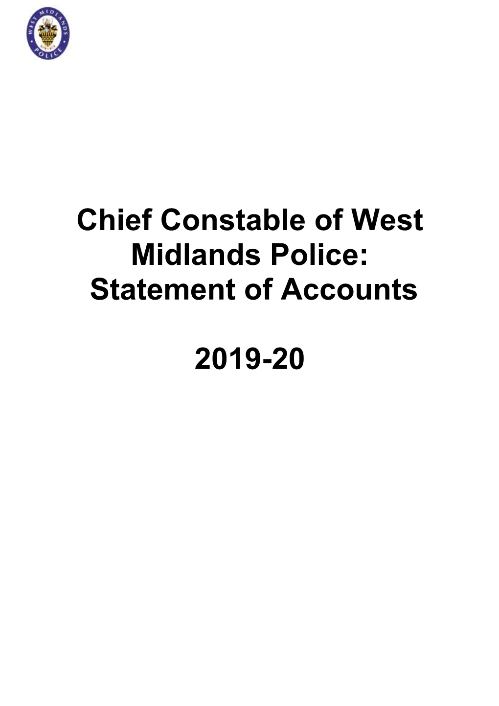 Chief Constable Statement of Accounts 2019-20