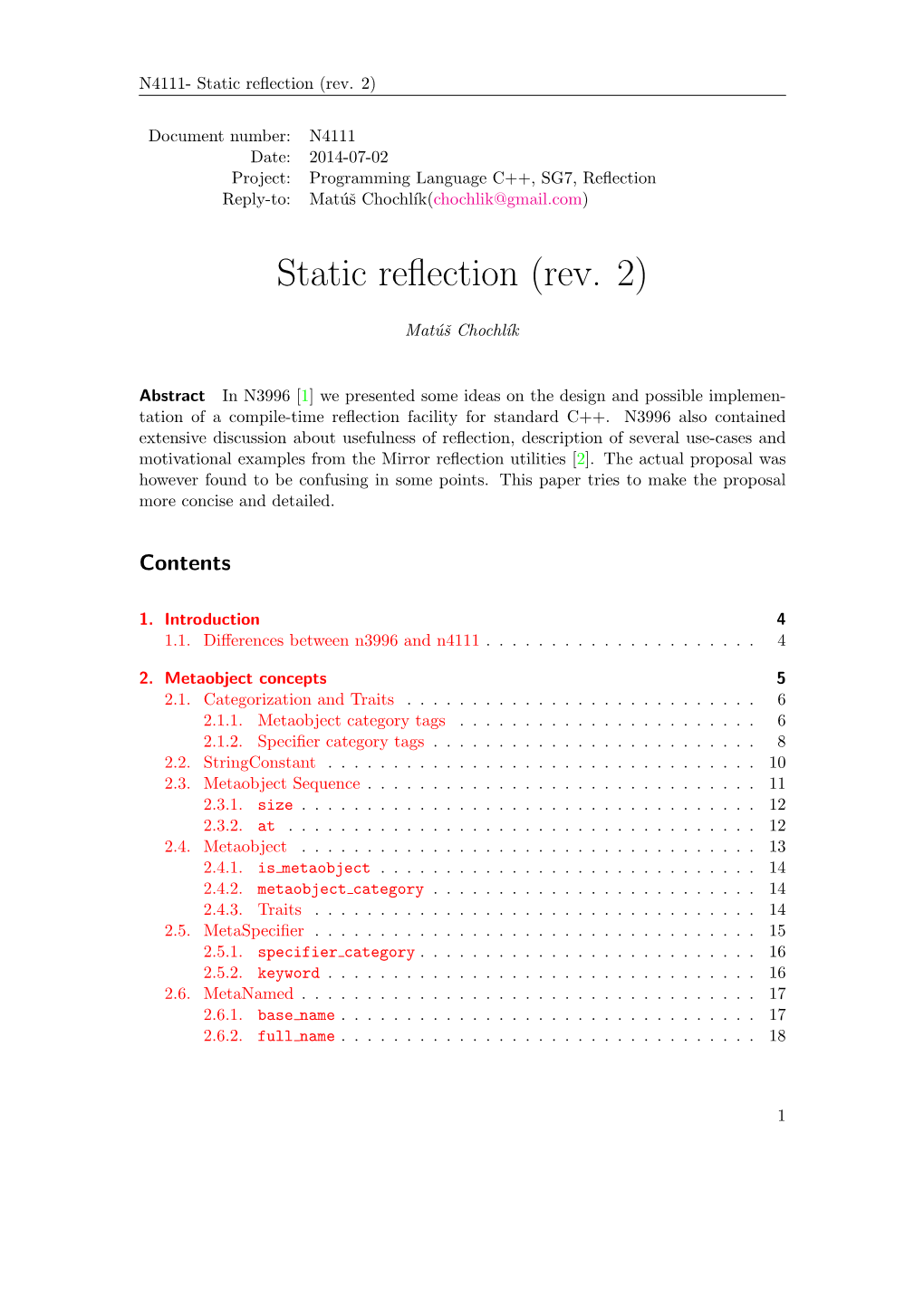 Static Reflection (Rev. 2)