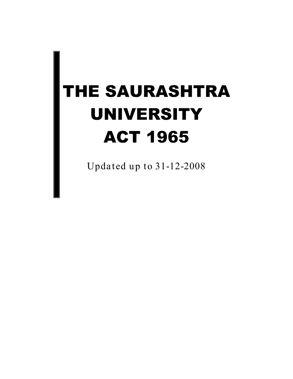 The Saurashtra University Act 1965