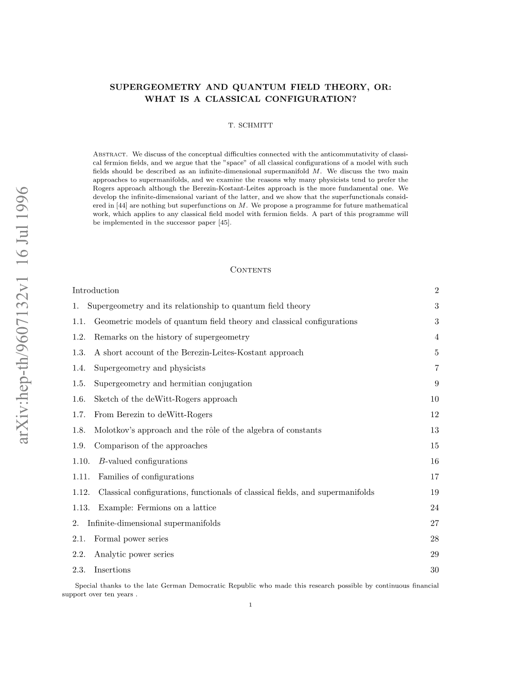 Supergeometry and Quantum Field Theory, Or: What Is a Classical