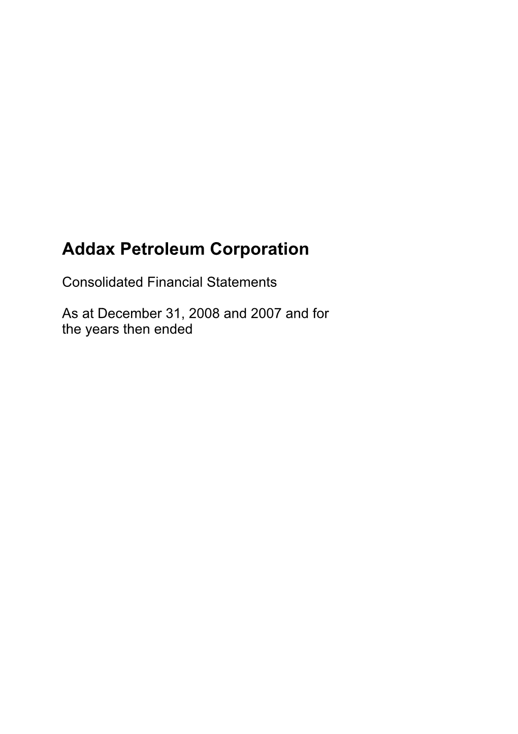 Addax Petroleum Corporation