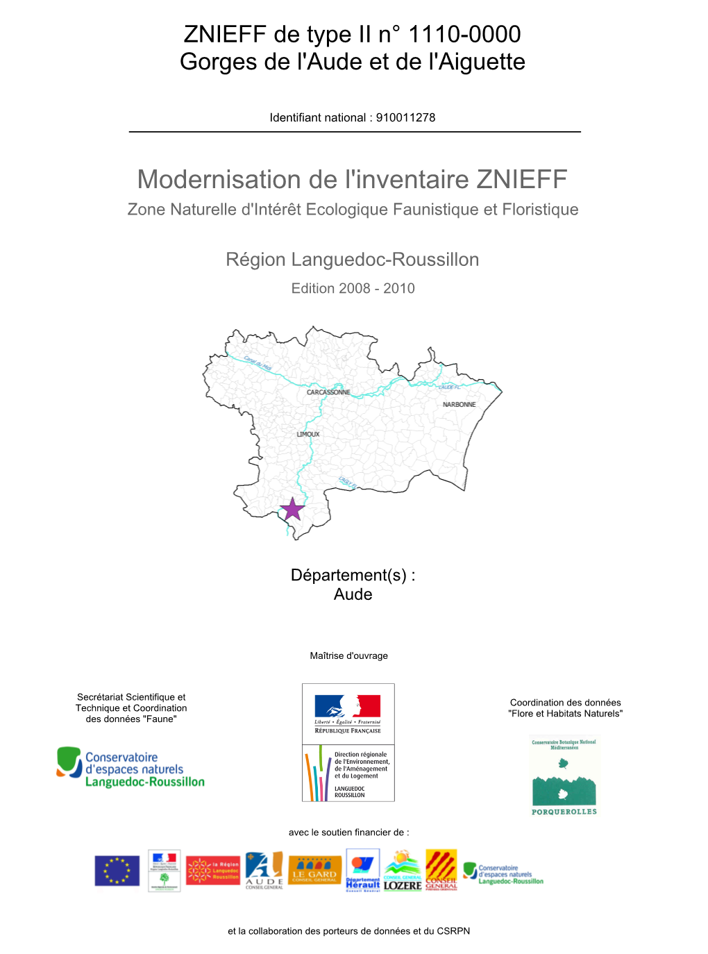 Fiche ZNIEFF Languedoc-Roussillon