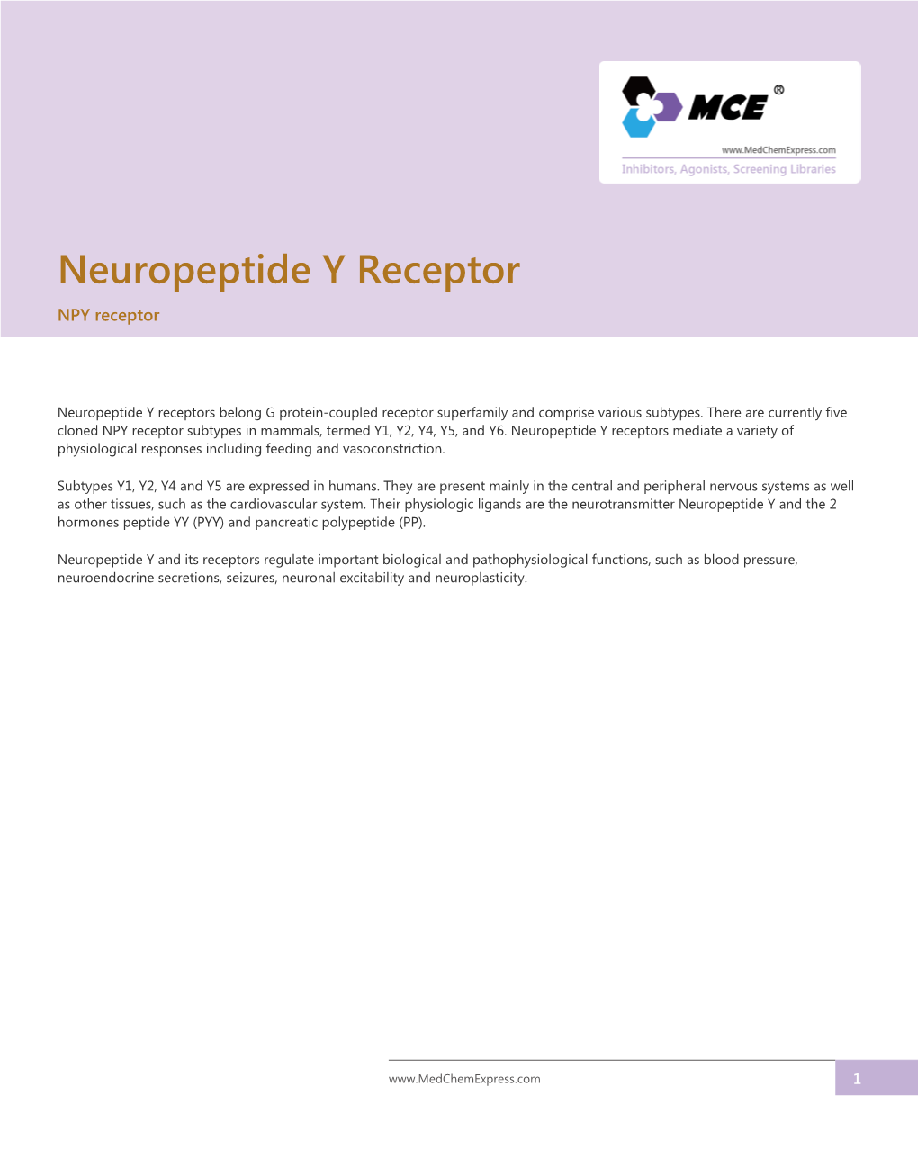 Neuropeptide Y Receptor NPY Receptor