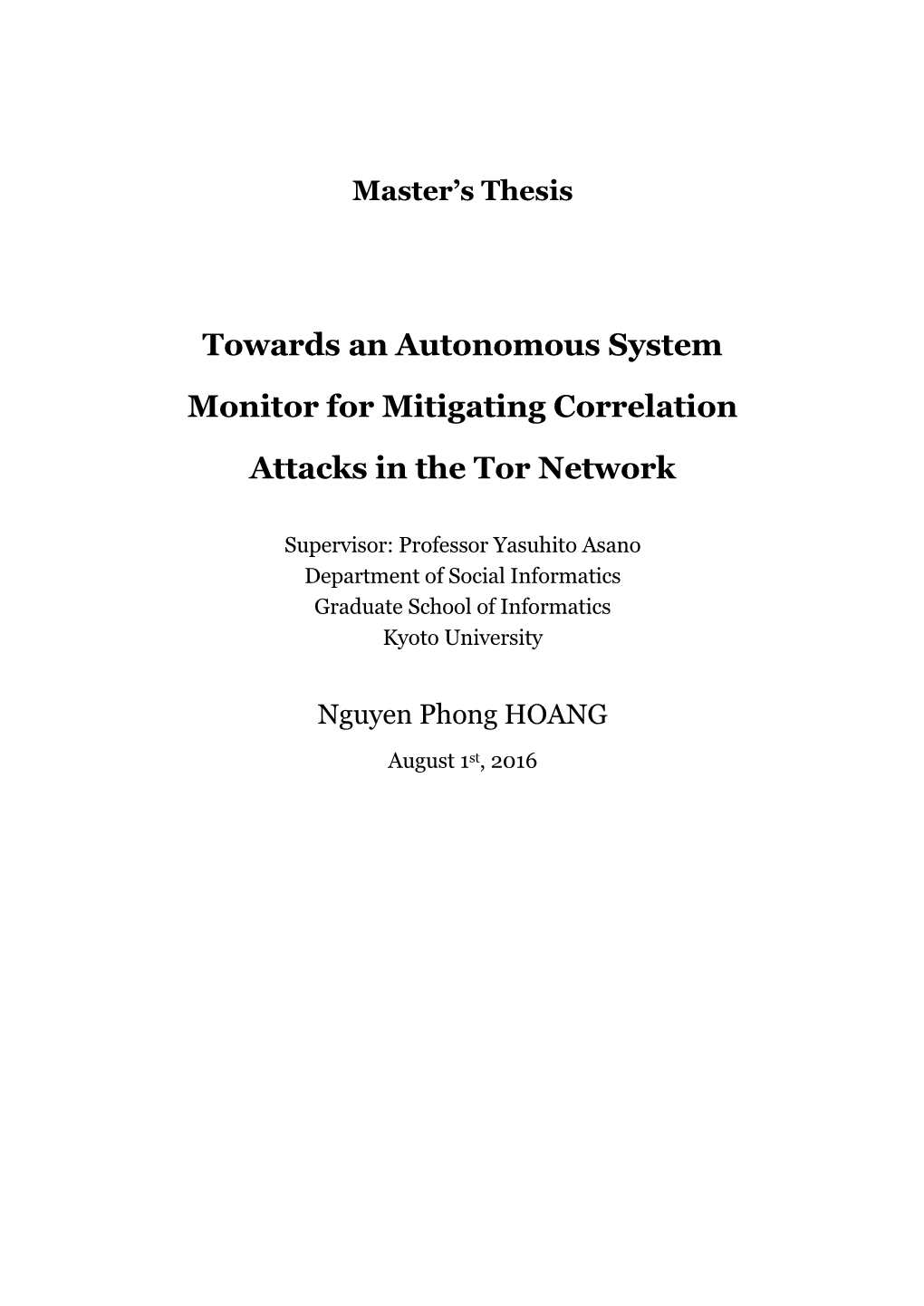 Towards an Autonomous System Monitor for Mitigating Correlation