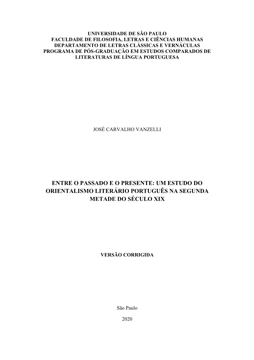 Um Estudo Do Orientalismo Literário Português Na Segunda Metade Do Século Xix