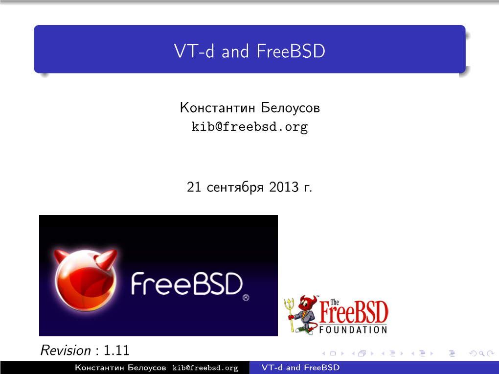 VT-D and Freebsd