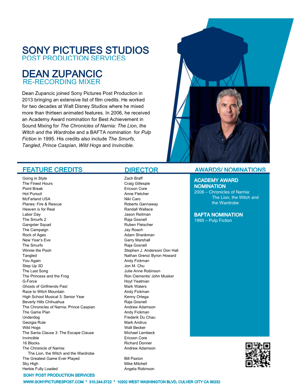 Sony Pictures Studios Dean Zupancic