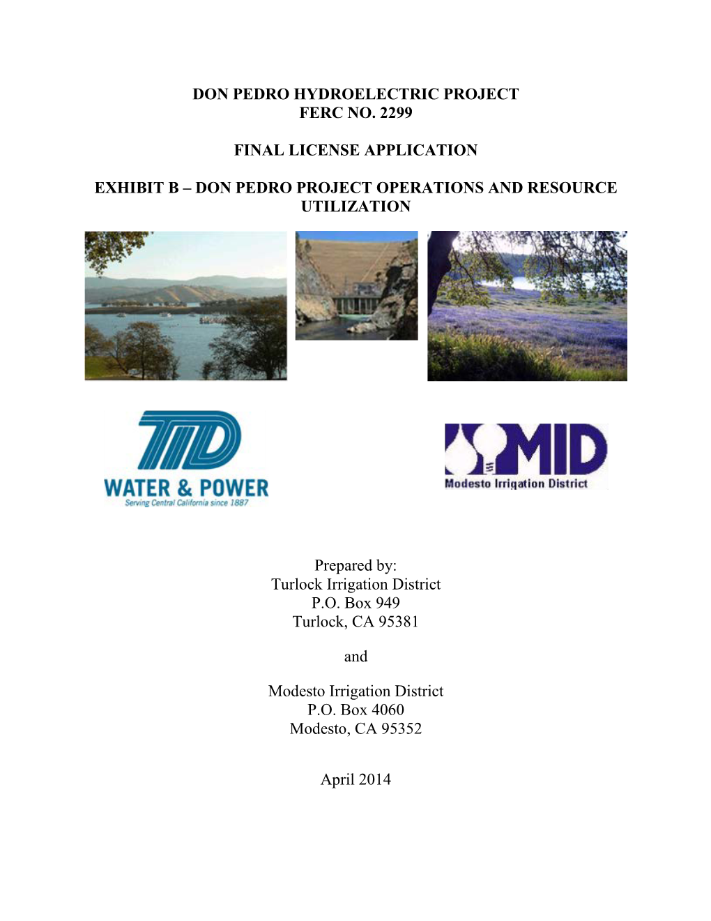 Don Pedro Hydroelectric Project Ferc No. 2299 Final