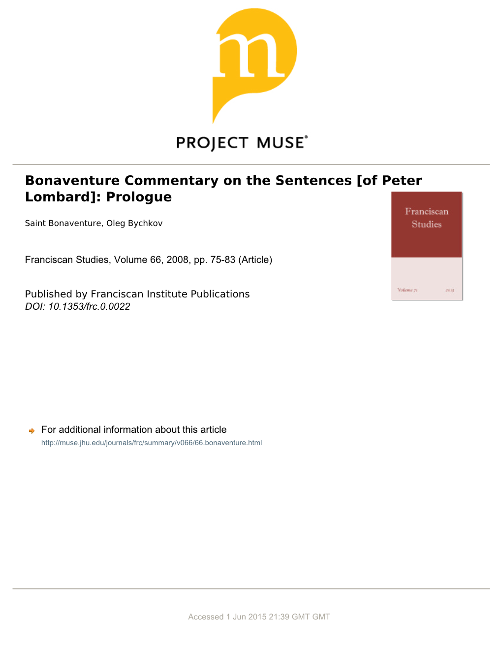 Bonaventure Commentary on the Sentences [Of Peter Lombard]