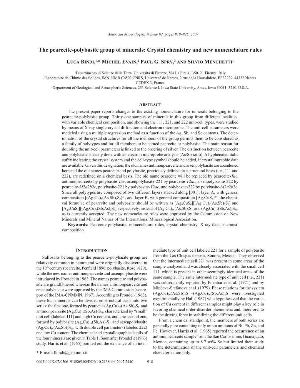 The Pearceite-Polybasite Group of Minerals: Crystal Chemistry and New Nomenclature Rules